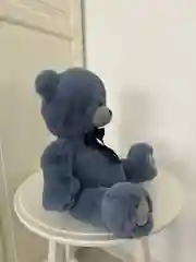 Синий меланж мишка плюшевая мягкая