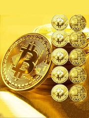 Сувенирная монета "Биткоин" цвет золотой 1 шт