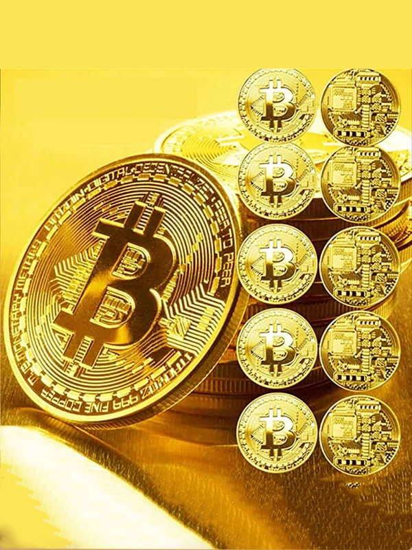 Сувенирная монета "Биткоин" цвет золотой 1 шт