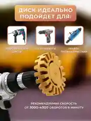 Диск-насадка мягко резиновый зубчатый для снятия двустороннего скотча с адаптером