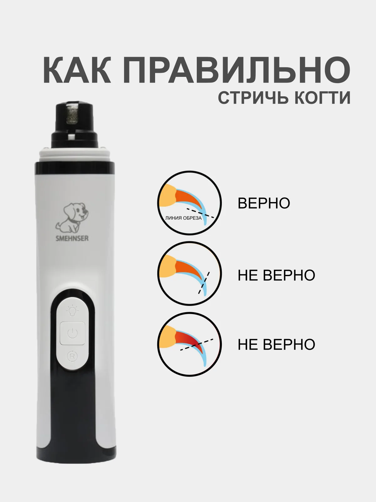 Когтерезка гриндер для кошек и собак электрическая