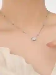 Серый цепочка на шею с кулоном, чокер с подвеской, ожерелье, цепь с сердцем