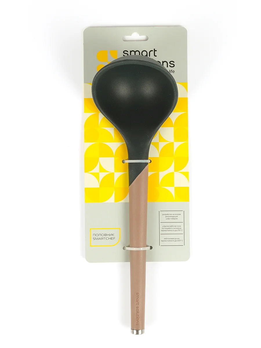 Половник для супа силиконовый 31 см SmartChef капучино-графит