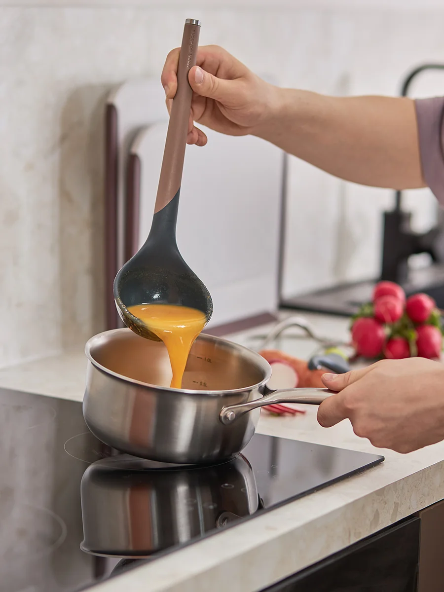 Половник для супа силиконовый 31 см SmartChef капучино-графит