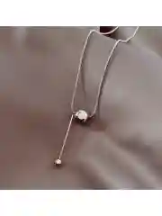 Серый металлик цепочка на шею с кулоном, чокер с подвеской, ожерелье, цепь с сердцем