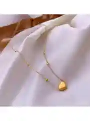 Золотой цепочка на шею с кулоном, чокер с подвеской, ожерелье, цепь с сердцем
