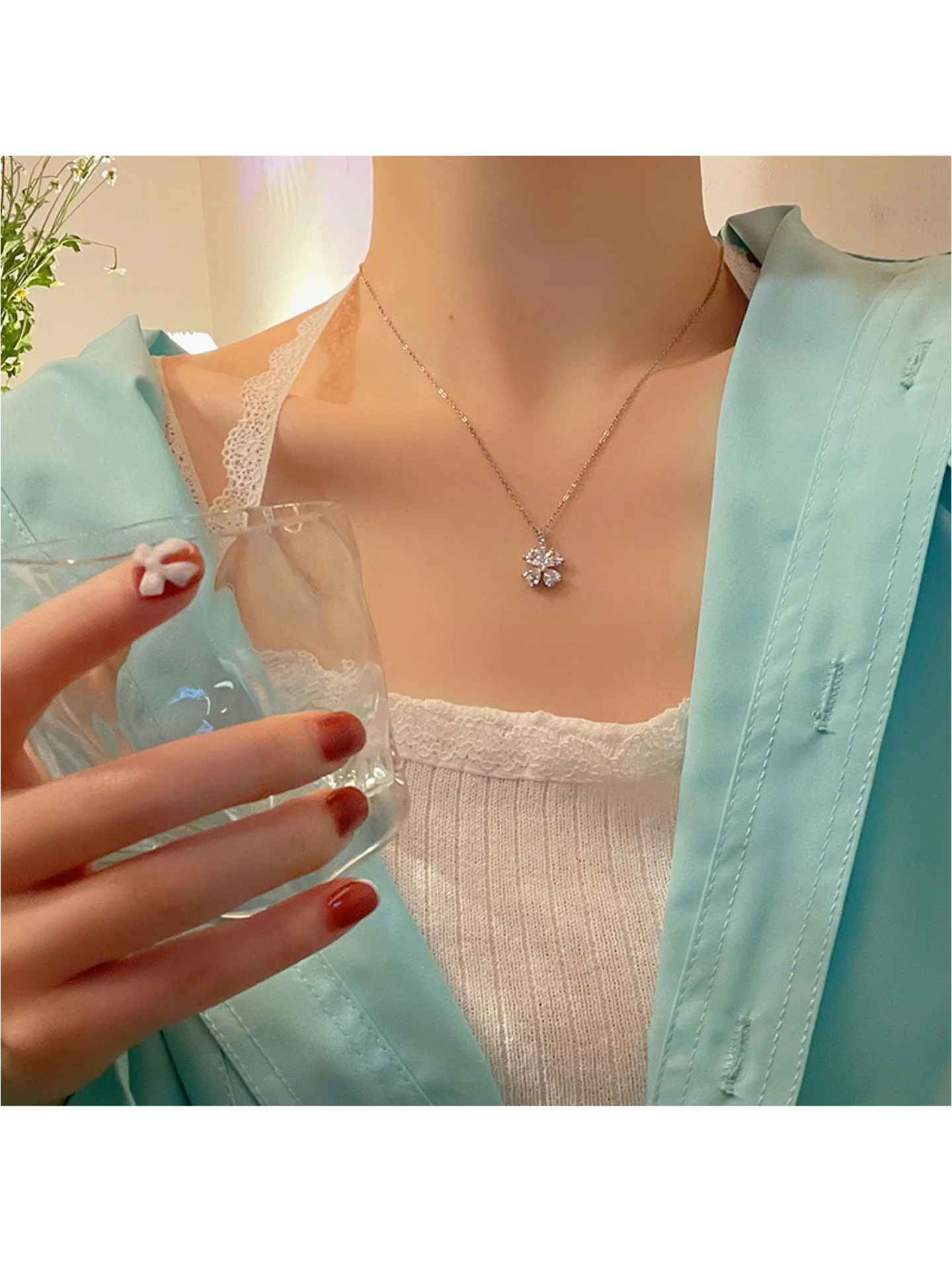 Серый цепочка на шею с кулоном, чокер с подвеской, ожерелье, цепь с сердцем
