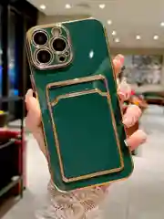 Зеленый чехол на айфон 11, для iPhone 13, 12 Mini 7/8 Plus/XR/XS/15 Pro Max, с карманом для карт
