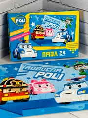 Игра для мальчика паззлы мозаика из мультика Робокар Поли 24 пожарная машина скорая помощь