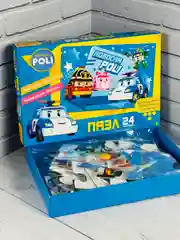 Игра для мальчика паззлы мозаика из мультика Робокар Поли 24 пожарная машина скорая помощь