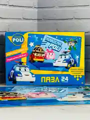 Игра для мальчика паззлы мозаика из мультика Робокар Поли 24 пожарная машина скорая помощь