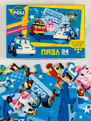 Игра для мальчика паззлы мозаика из мультика Робокар Поли 24 пожарная машина скорая помощь