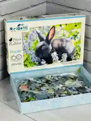 Мозаика для детей 160 животные зайчик заяц черный кролик развитие усидчивости моторики