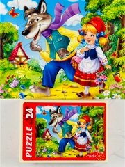 Макси картонный пазл для малышей Красная шапочка 24 сказки игра развитие моторики внимания