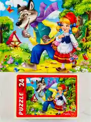 Макси картонный пазл для малышей Красная шапочка 24 сказки игра развитие моторики внимания