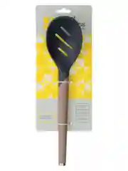 Шумовка ложка силиконовая 31 см SmartChef капучино-графит