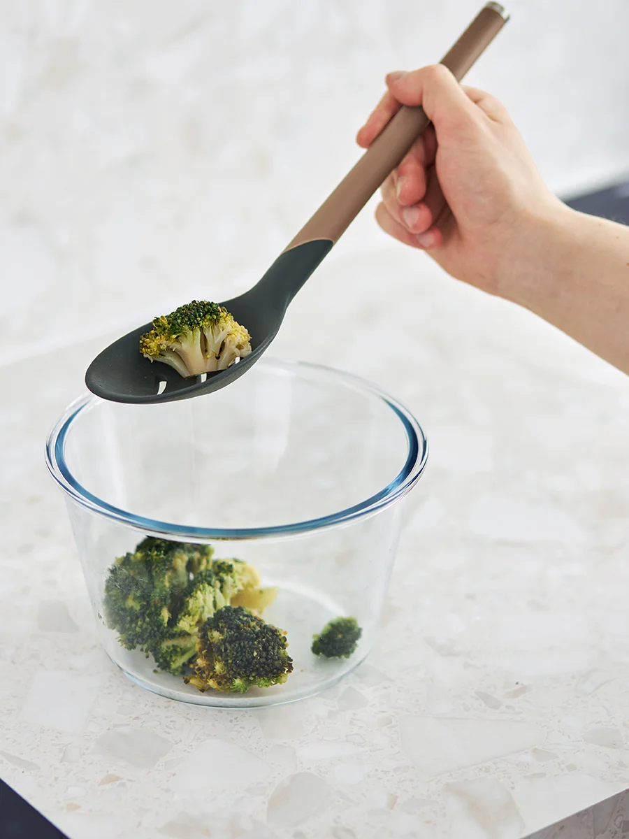 Шумовка ложка силиконовая 31 см SmartChef капучино-графит