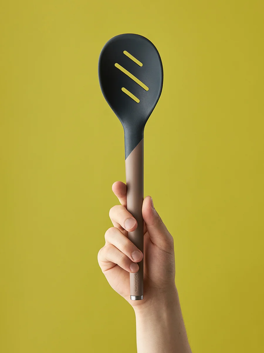 Шумовка ложка силиконовая 31 см SmartChef капучино-графит