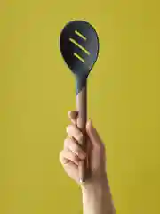 Шумовка ложка силиконовая 31 см SmartChef капучино-графит