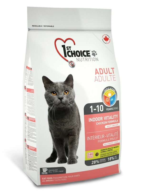 Корм сухой 1st Choice Indoor Vitality для домашних кошек на курице