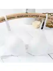 Белый бюстгалтер женский с формированными чашками, на косточках, размер 70-85