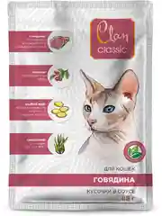 Корм влажный CLAN Classic для кошек в соусе, пауч 85г, 14 шт.