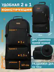 Черный рюкзак туристический, мужской РТ-01