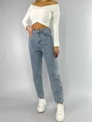 Джинсы женские mom fit, с высокой посадкой, голубые и синие
