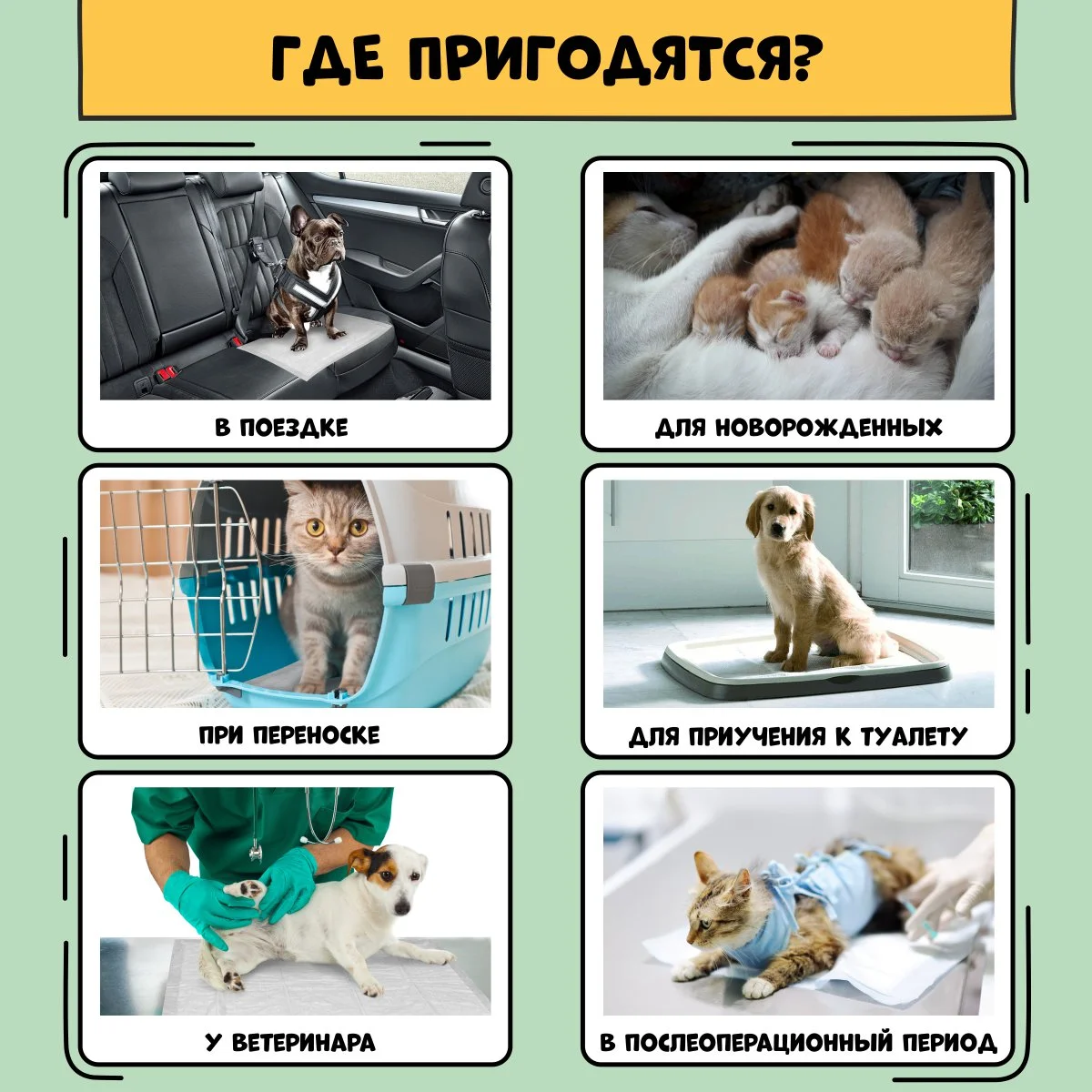 Пеленки для животных Доброзверики, одноразовые, с суперабсорбентом, 30х45 см, 3х20 шт