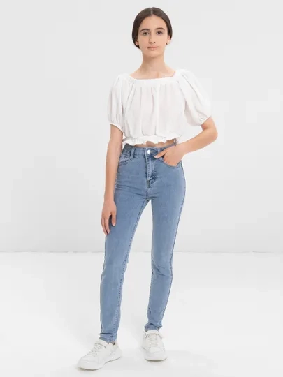 Джинсы американки женские, Skinny голубые