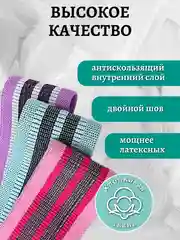 Набор резинок ленточных, тканевых, для фитнеса и спорта, различной нагрузки, 3 штуки