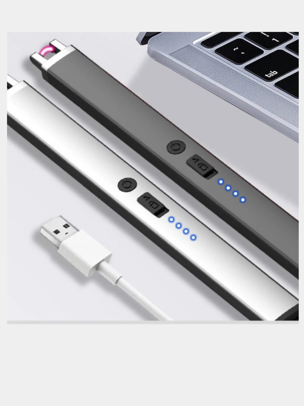 Черный зажигалка электронная, кухонная, импульсная, USB, для газовой плиты