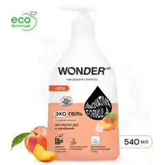 Жидкое эко мыло для рук и умывания с ароматом розовых персиков WONDER LAB, 540 мл