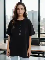 Угольный футболка женская оверсайз, удлиненная с принтом. Новогодние футболки