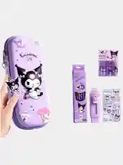 Пенал школьный с 3D рисунком, наклейка, кулон, ластик, карандаши