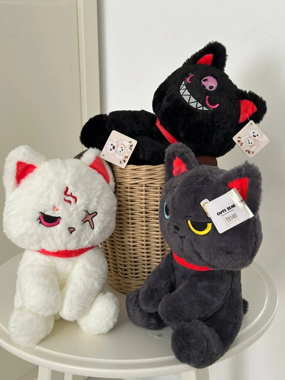 Серый мягкая игрушка кошка аниме воитель 26 см высота в костюме милый яркий монстр