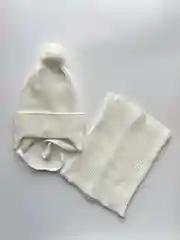 Слоновая кость шапка со снудом детская осень весна