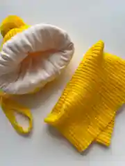 Желтый шапка со снудом детская осень весна