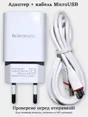 Сетевое зарядное устройство BOROFONE BA20A + кабель MicroUSB/Lightning