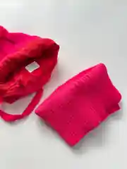 Фуксия шапка со снудом детская осень весна