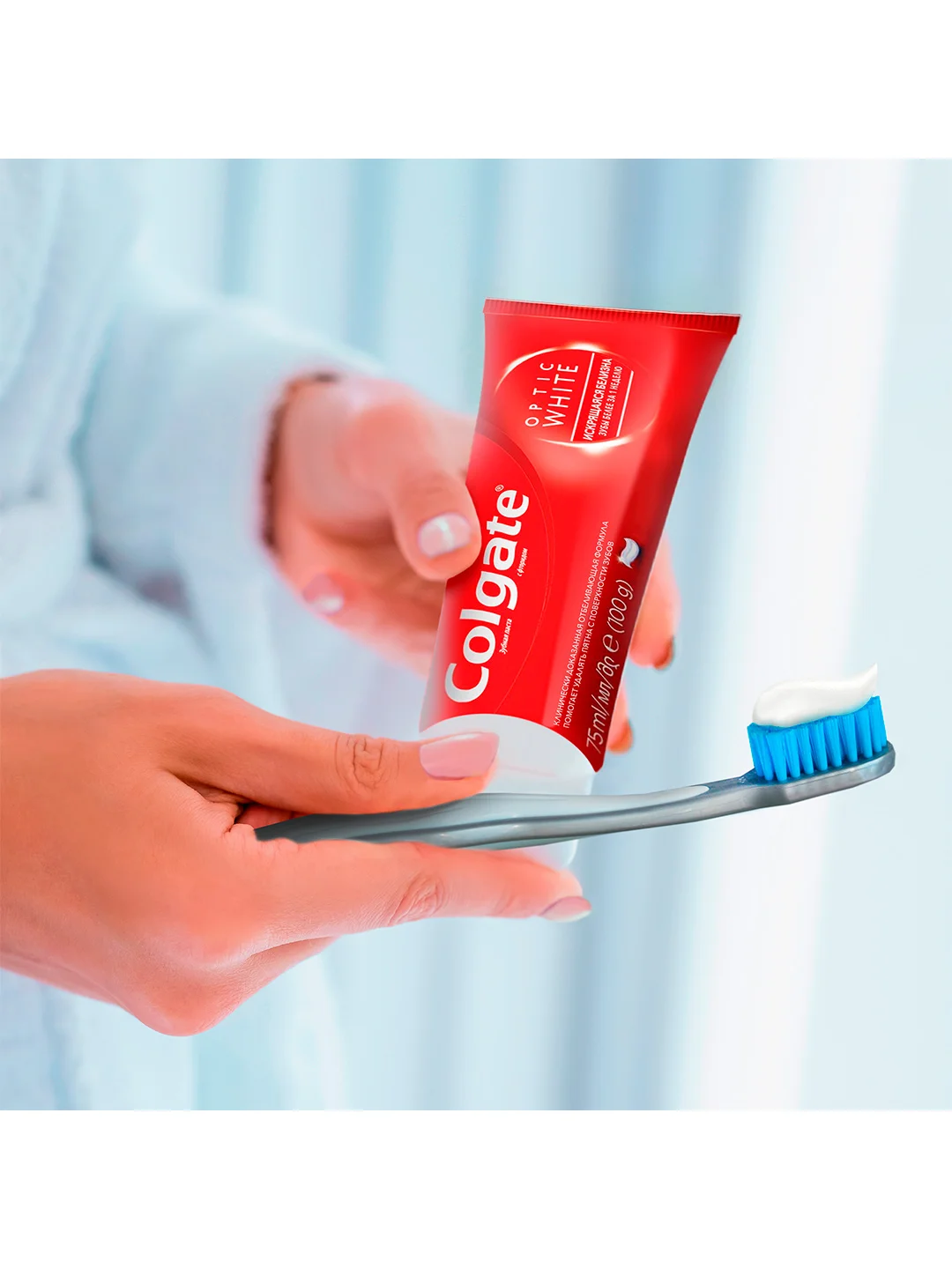 Зубная паста Colgate Optic White Искрящаяся мята, отбеливающая, 75 мл, 2 шт