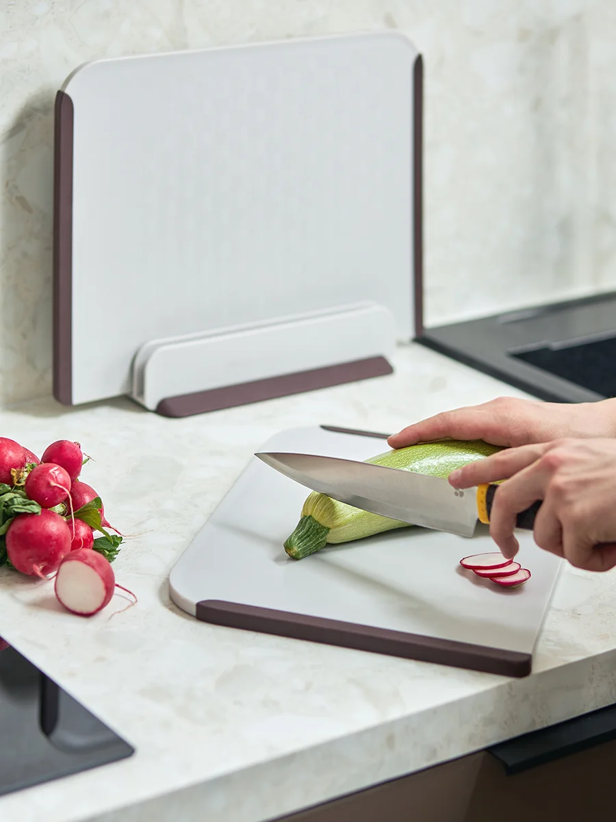 Доска разделочная двухсторонняя пластиковая SmartChef большая с бортиками