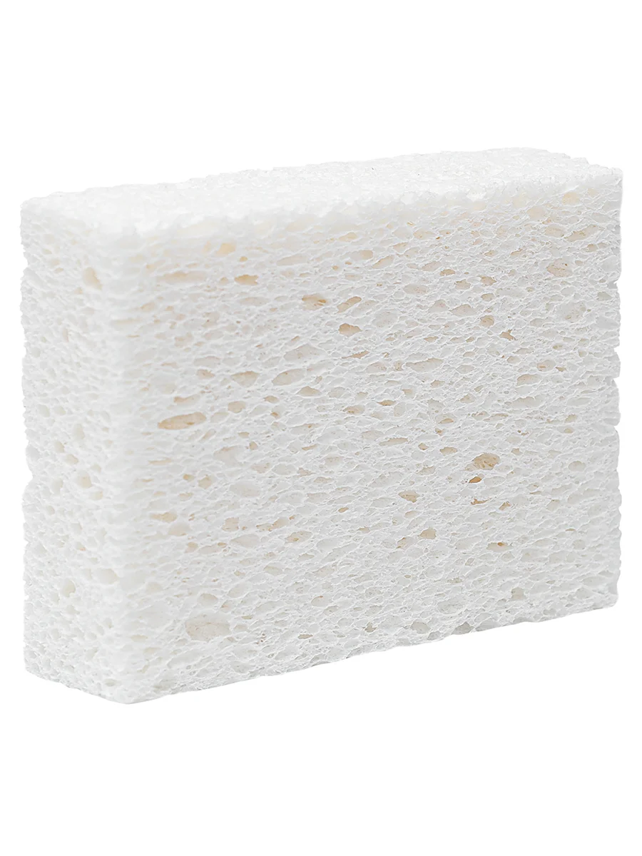 Губка для посуды из целлюлозы Eco Sponge белая экологичная, набор из 3 шт