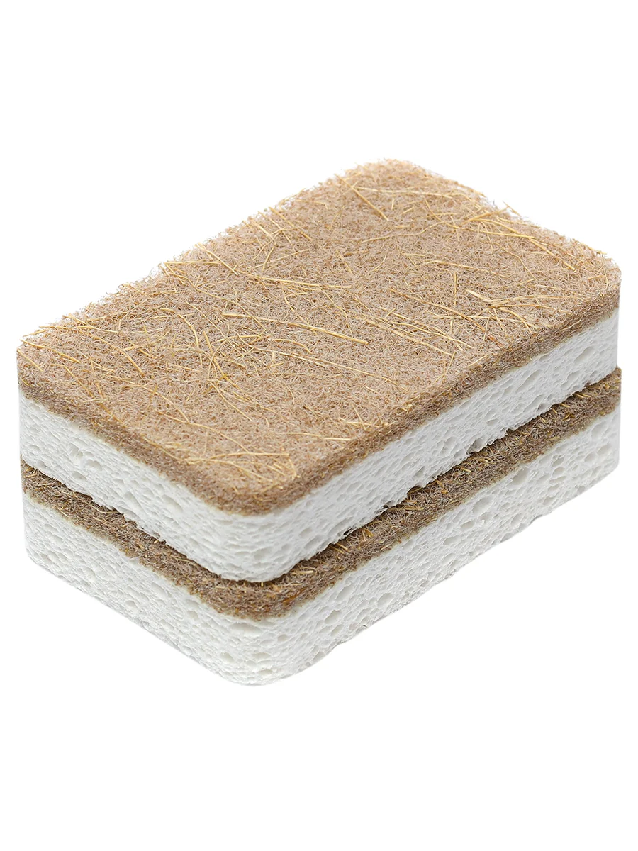 Губка для посуды из целлюлозы и кокосового волокна Eco Sponge экологичная, набор из 6 шт