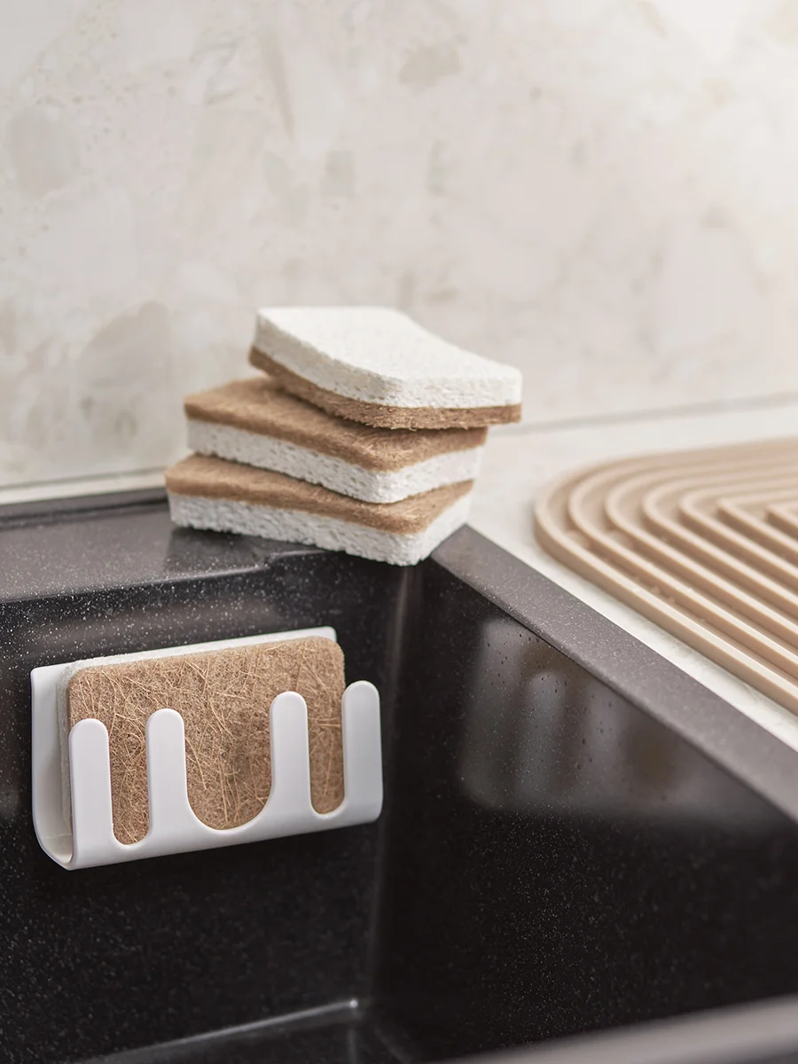 Губка для посуды из целлюлозы и кокосового волокна Eco Sponge экологичная, набор из 6 шт