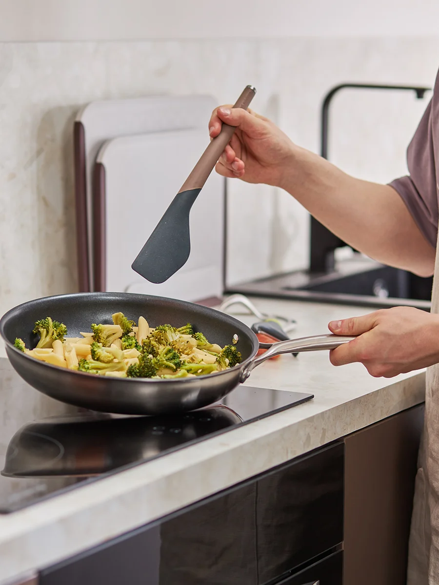 Лопатка кулинарная силиконовая 32 см SmartChef капучино-графит