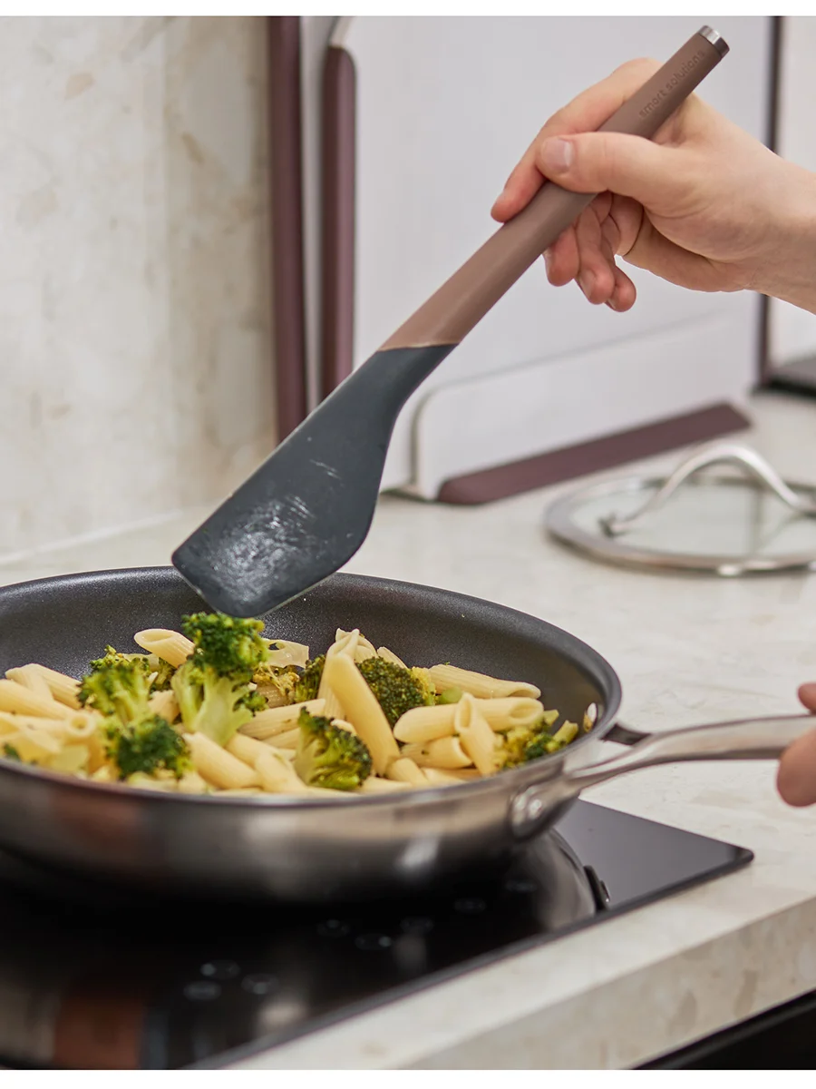 Лопатка кулинарная силиконовая 32 см SmartChef капучино-графит