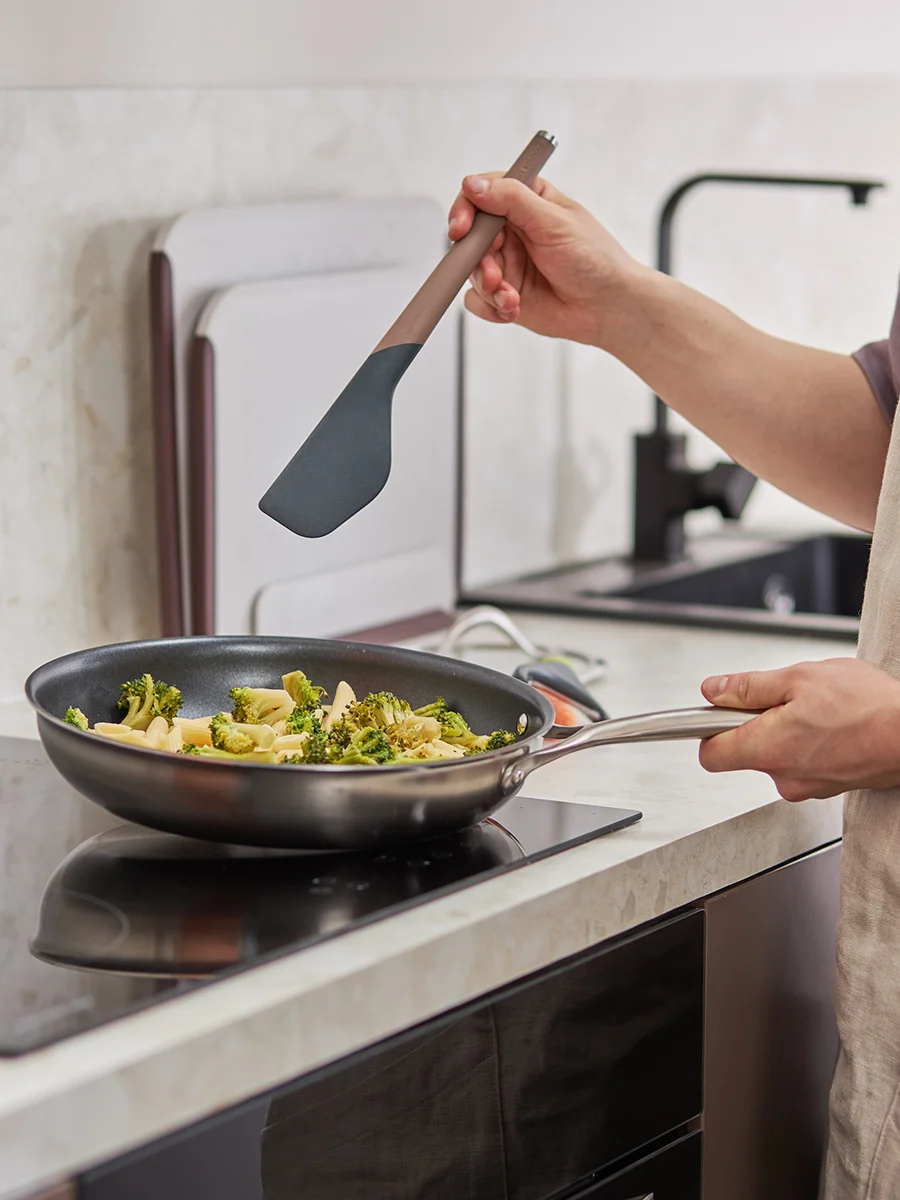 Лопатка кулинарная силиконовая 32 см SmartChef капучино-графит