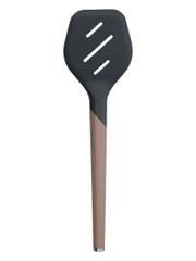Лопатка-шумовка силиконовая кулинарная с прорезями 32 см SmartChef капучино-графит