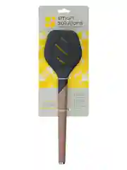 Лопатка-шумовка силиконовая кулинарная с прорезями 32 см SmartChef капучино-графит